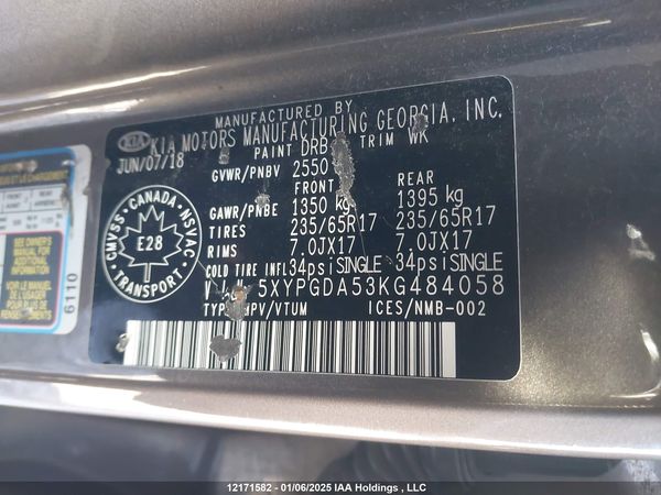 2019 KIA SORENTO L, LX, S