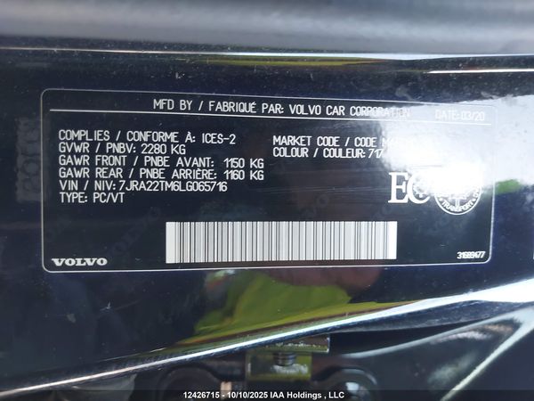 2020 VOLVO S60 T6 — I19
