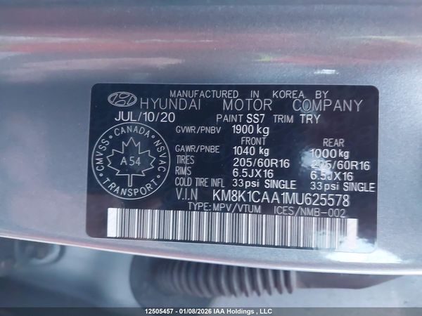 2021 HYUNDAI KONA SE — I9