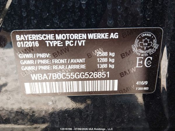 2016 BMW 750I XDRIVE