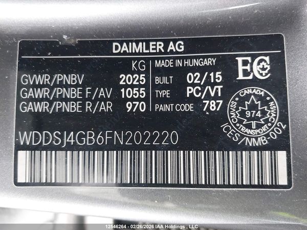 2015 MERCEDES-BENZ CLA 250 4MATIC