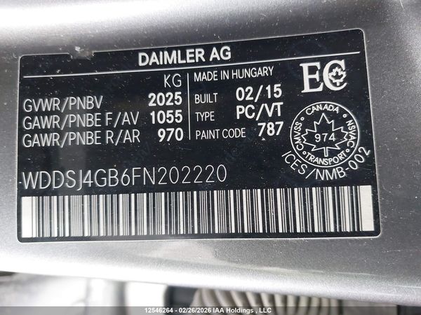 2015 MERCEDES-BENZ CLA 250 4MATIC