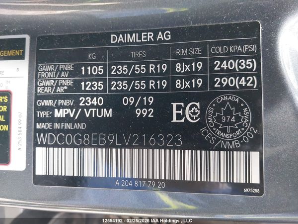 2020 MERCEDES-BENZ GLC 300 4MATIC