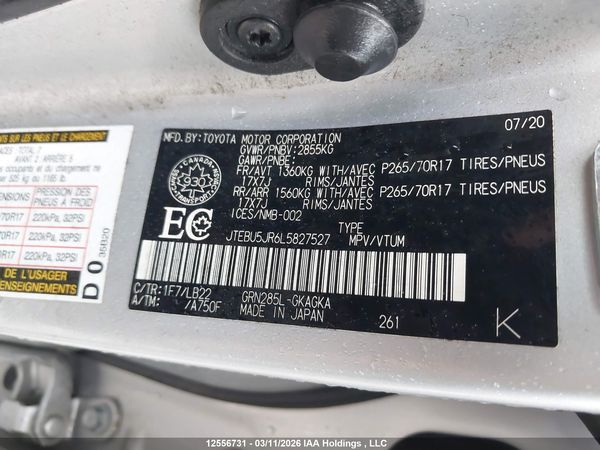 2020 TOYOTA 4RUNNER Base Grade