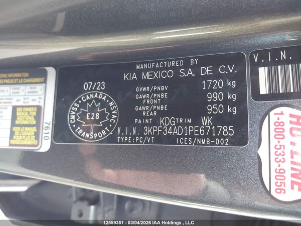 2023 KIA FORTE — I18