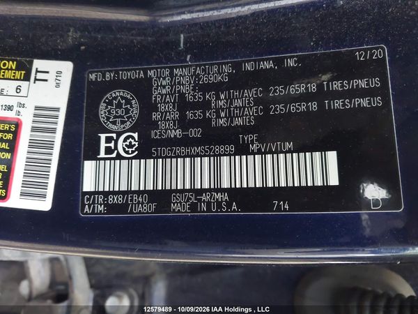 2021 TOYOTA HIGHLANDER xle — I19