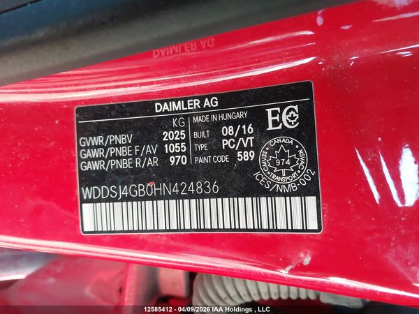 2017 MERCEDES-BENZ CLA 250 4MATIC