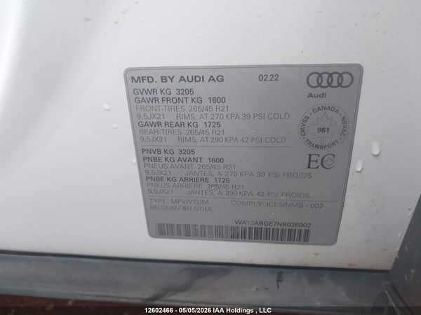 2022 AUDI E-TRON 55 TECHNIK