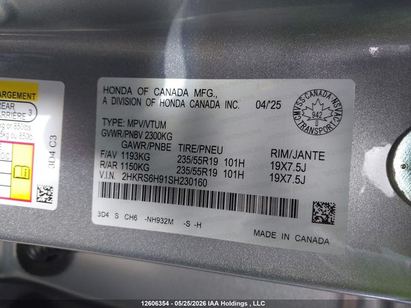 2025 HONDA CR-V TOURING HYBRID