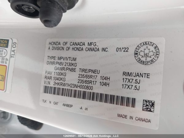 2022 HONDA CR-V LX