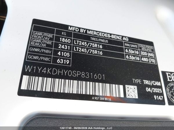 2025 MERCEDES-BENZ SPRINTER 2500 907 (VS30)