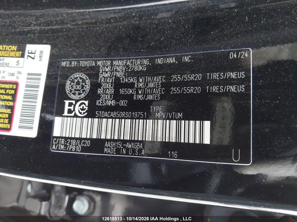 2024 TOYOTA GRAND HIGHLANDER HYBRID LIMITED — I18