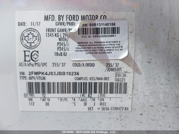 2018 FORD EDGE SEL — I19