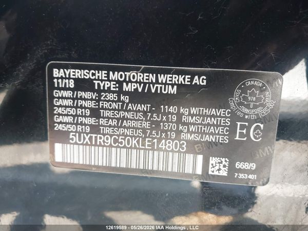 2019 BMW X3 XDRIVE30I