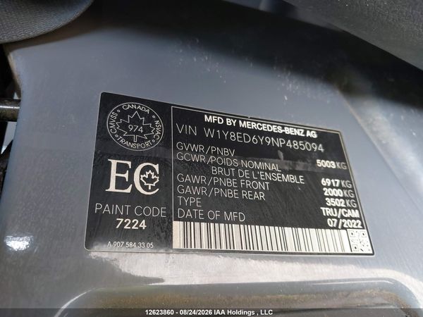 2022 MERCEDES-BENZ SPRINTER 3500 907 (VS30) — I9
