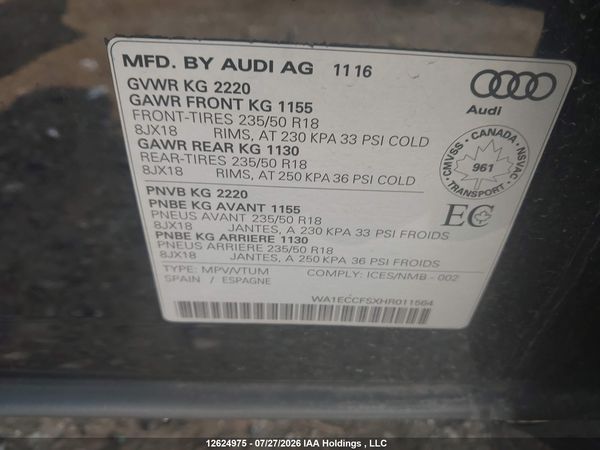 2017 AUDI Q3 PREMIUM