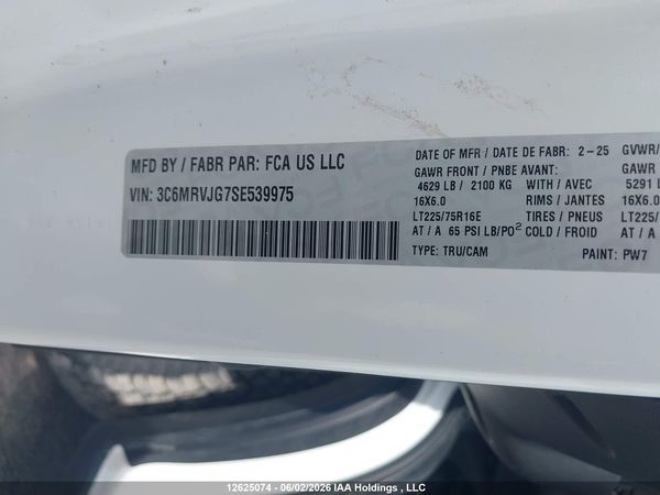 2025 RAM PROMASTER 3500 3500 HIGH