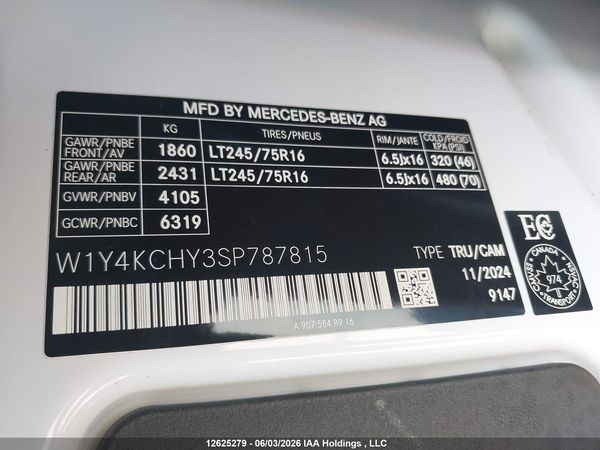 2025 MERCEDES-BENZ SPRINTER 2500 HIGH ROOF 4-CYL DIESEL
