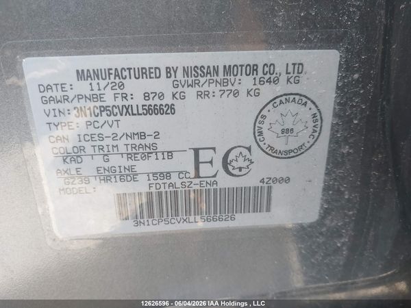 2020 NISSAN KICKS SV