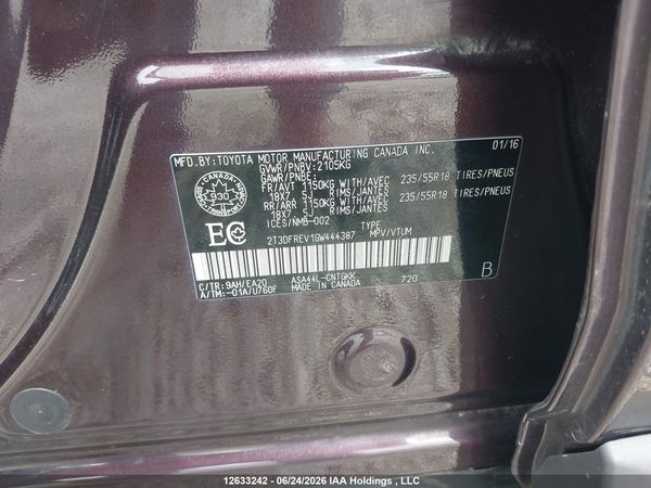 2016 TOYOTA RAV4 LIMITED