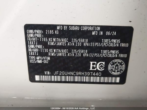 2024 SUBARU CROSSTREK LIMITED — I9