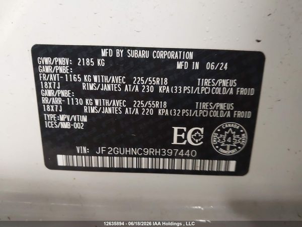 2024 SUBARU CROSSTREK LIMITED — I18