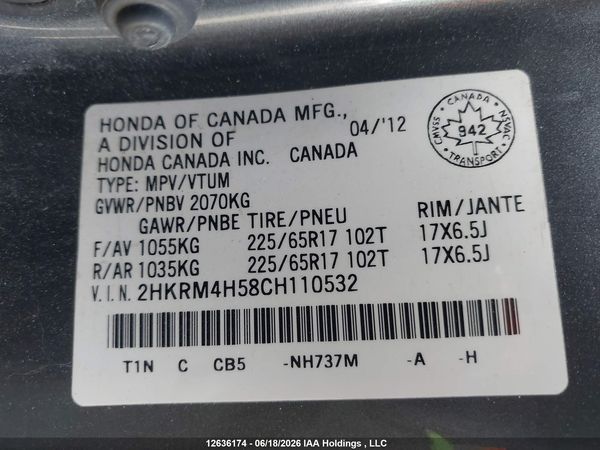 2012 HONDA CR-V EX