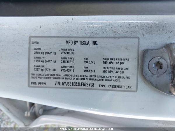 2020 TESLA MODEL 3