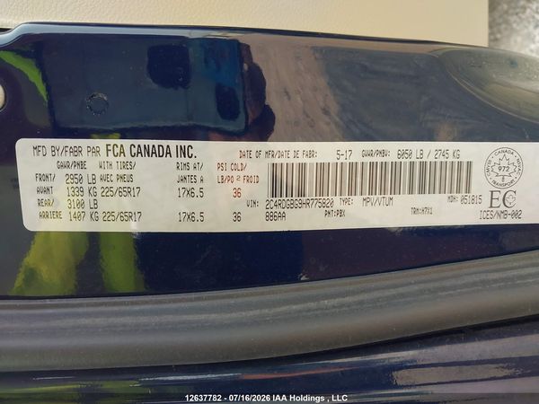 2017 DODGE GRAND CARAVAN CVP/SXT