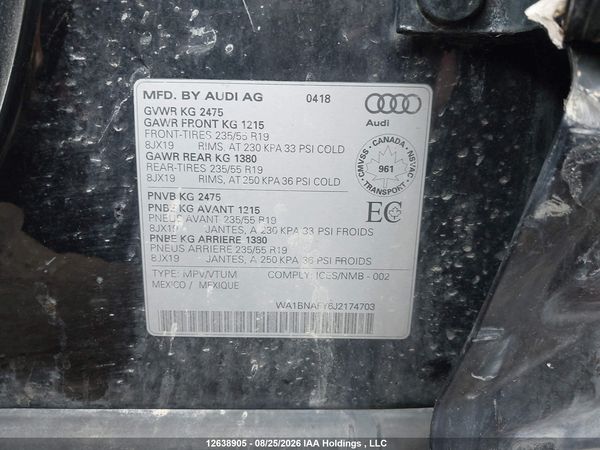 2018 AUDI Q5 2.0T PROGRESSIV