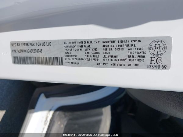 2025 RAM PROMASTER 3500 3500 HIGH
