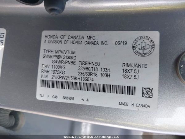 2019 HONDA CR-V EX