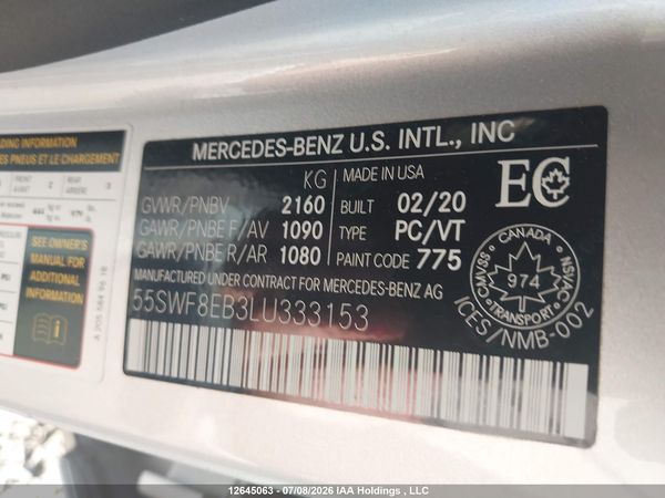 2020 MERCEDES-BENZ C 300 4MATIC