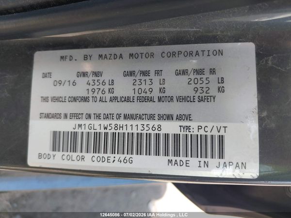 2017 MAZDA 6 GRAND TOURING — I9