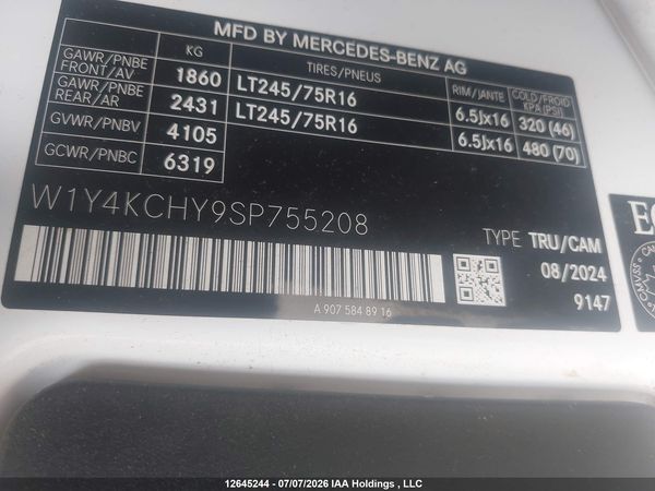 2025 MERCEDES-BENZ SPRINTER 2500 HIGH ROOF 4-CYL DIESEL