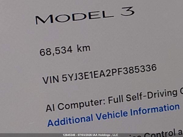 2023 TESLA MODEL 3