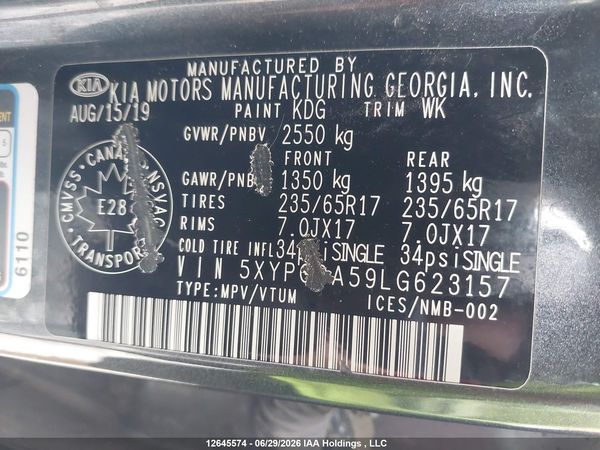 2020 KIA SORENTO S