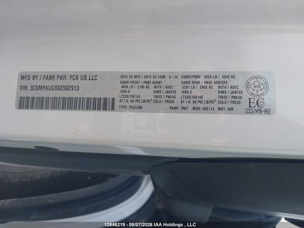 2025 RAM PROMASTER 3500 3500 HIGH