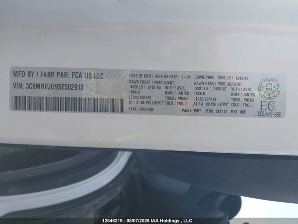 2025 RAM PROMASTER 3500 3500 HIGH