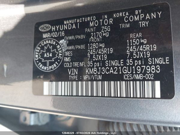 2016 HYUNDAI TUCSON LIMITED