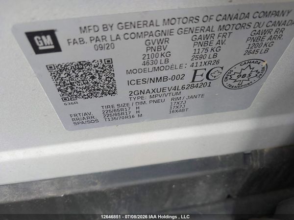 2020 CHEVROLET EQUINOX LT — I9