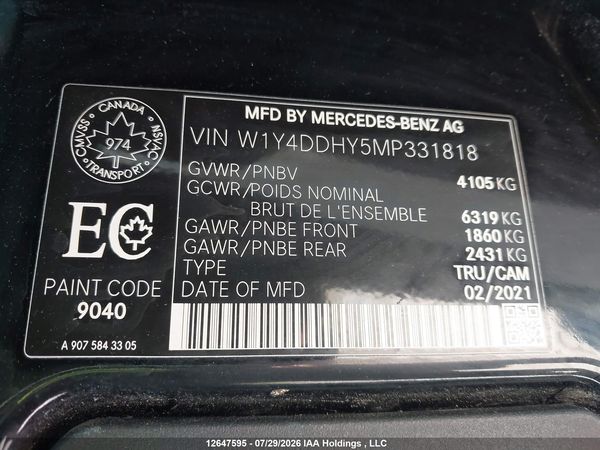 2021 MERCEDES-BENZ SPRINTER 2500 HIGH ROOF I4 DIESEL
