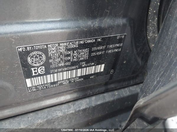2019 TOYOTA RAV4 LE