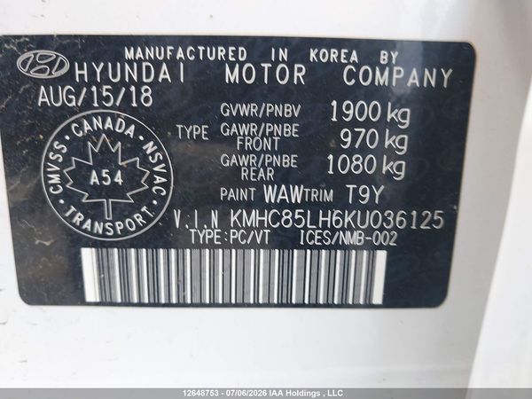 2019 HYUNDAI IONIQ
