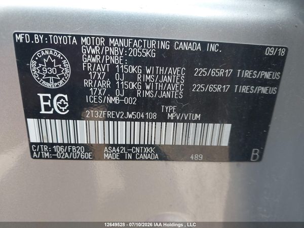 2018 TOYOTA RAV4 LE