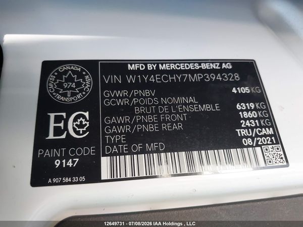 2021 MERCEDES-BENZ SPRINTER 2500 907 (VS30)