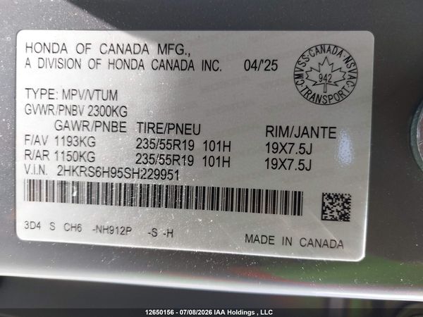 2025 HONDA CR-V TOURING HYBRID