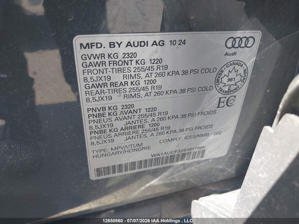 2025 AUDI Q3 PREMIUM 40