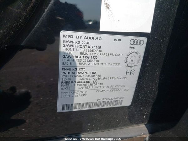 2018 AUDI Q3 PREMIUM
