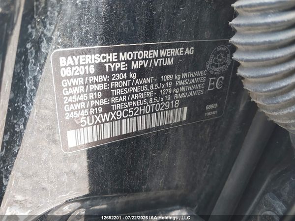 2017 BMW X3 XDRIVE28I — I9